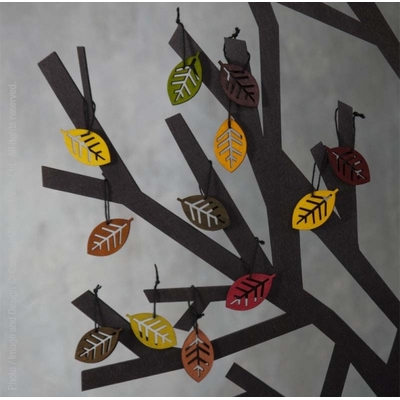Décorations pour arbre en bois - feuilles
