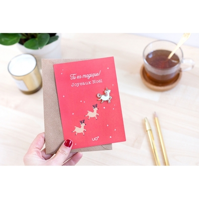 Carte Joyeux Noël "Licorne"