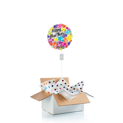 Ballon "surprise" gonflé à l'hélium : "Happy New Year" disco