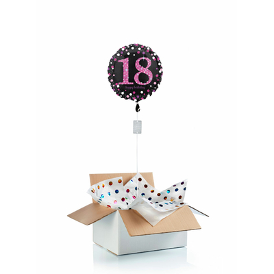 Ballon d'anniversaire gonflé à l'helium "18 ans" Happy Birthday