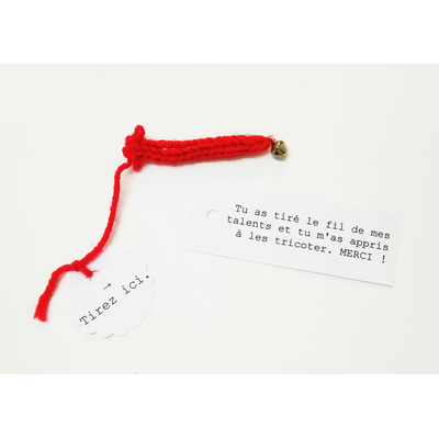 Message de remerciement à une maitresse ou un maitre, à détricoter - fil rouge du destin
