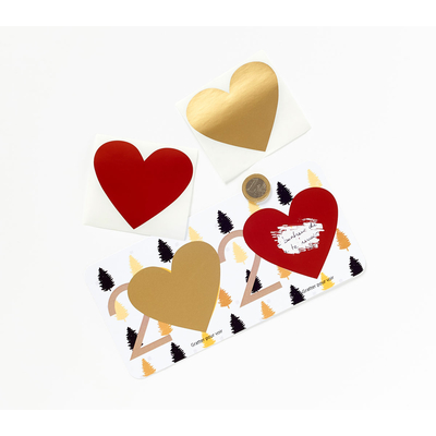 Voeux 2020 : cartes avec vos voeux qui apparaissent en grattant les coeurs