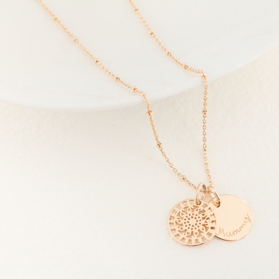 Collier disque + mandala personnalisé