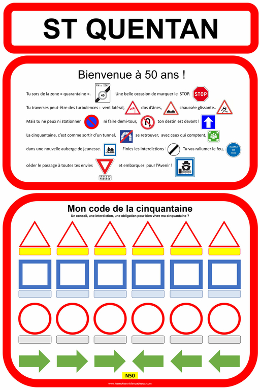 Affiche D Anniversaire Code De La Cinquantaine