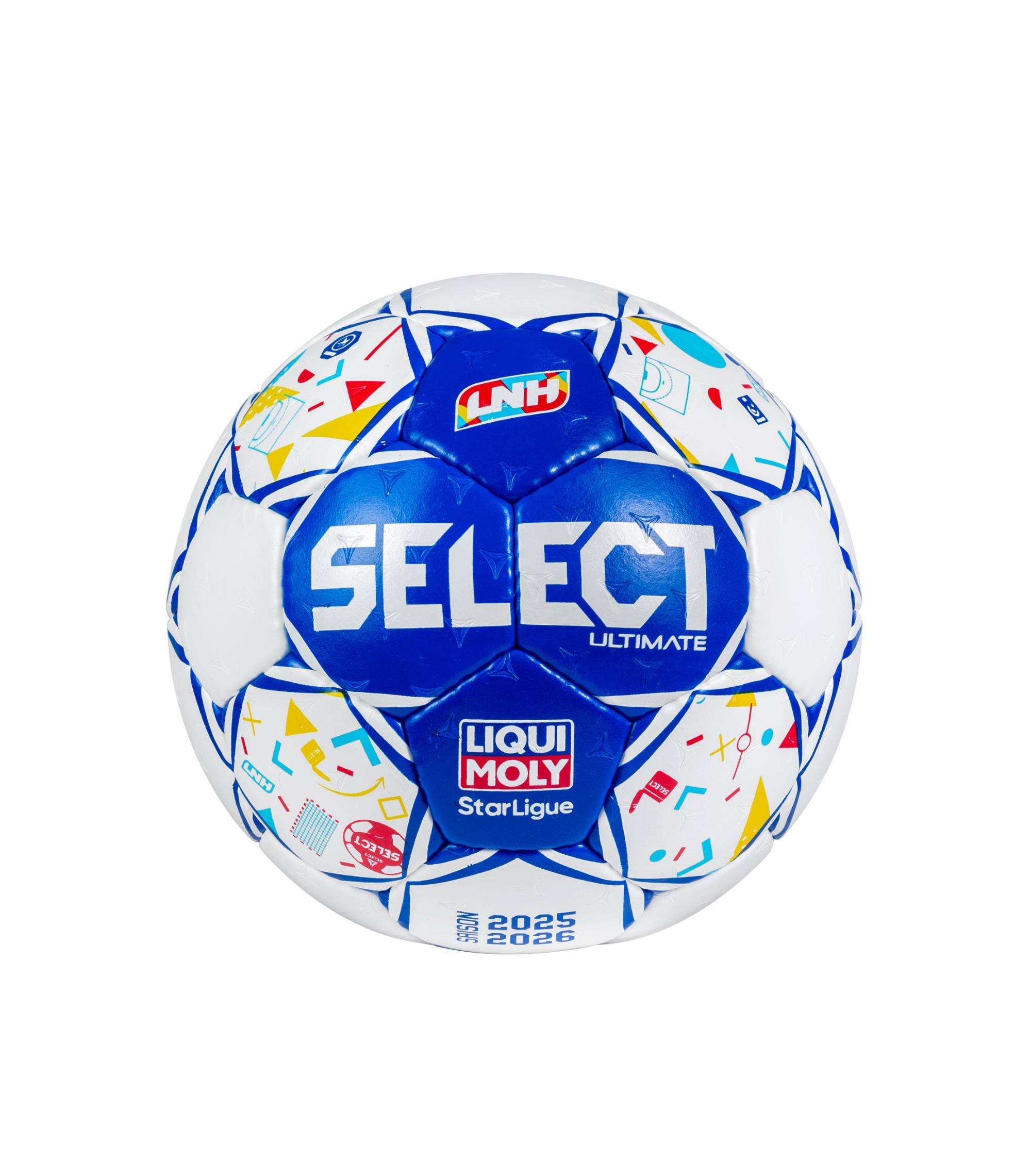 SELECT_L441142-160_mini_ballon_de_handball_ultimate_lnh_ècm_white_blue_sgequipement_sg_equipement
