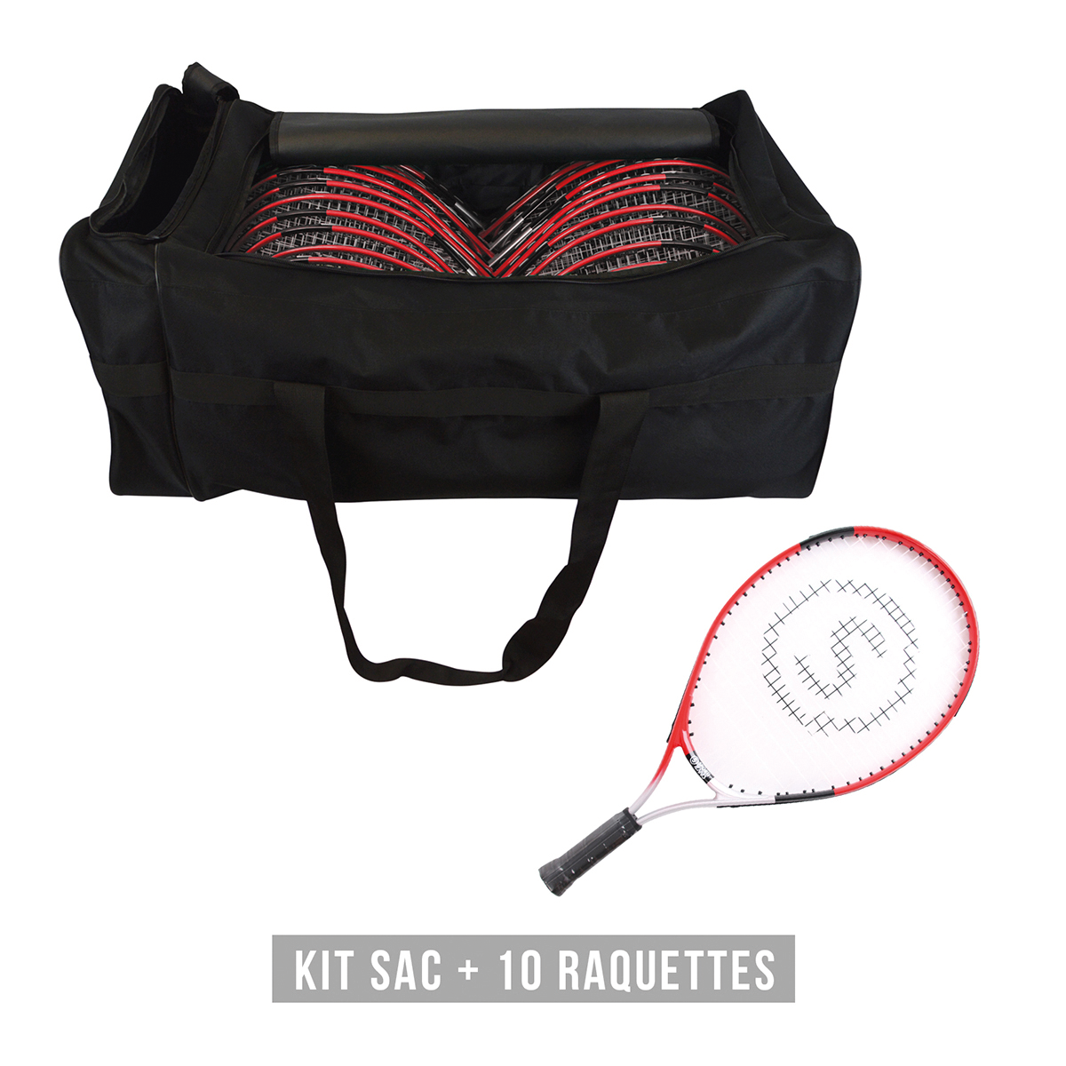 SPORTI_012059_lot_de_10_raquettes_de_tennis_JR_T600_21_pouces_gripe_1_avec sac_sgequipement_sg_equipement