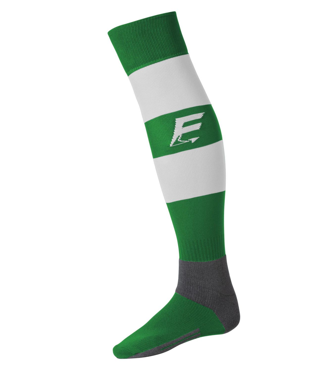 FORCE XV CHAUSSETTES DE RUGBY RAYEES Vert-Blanc