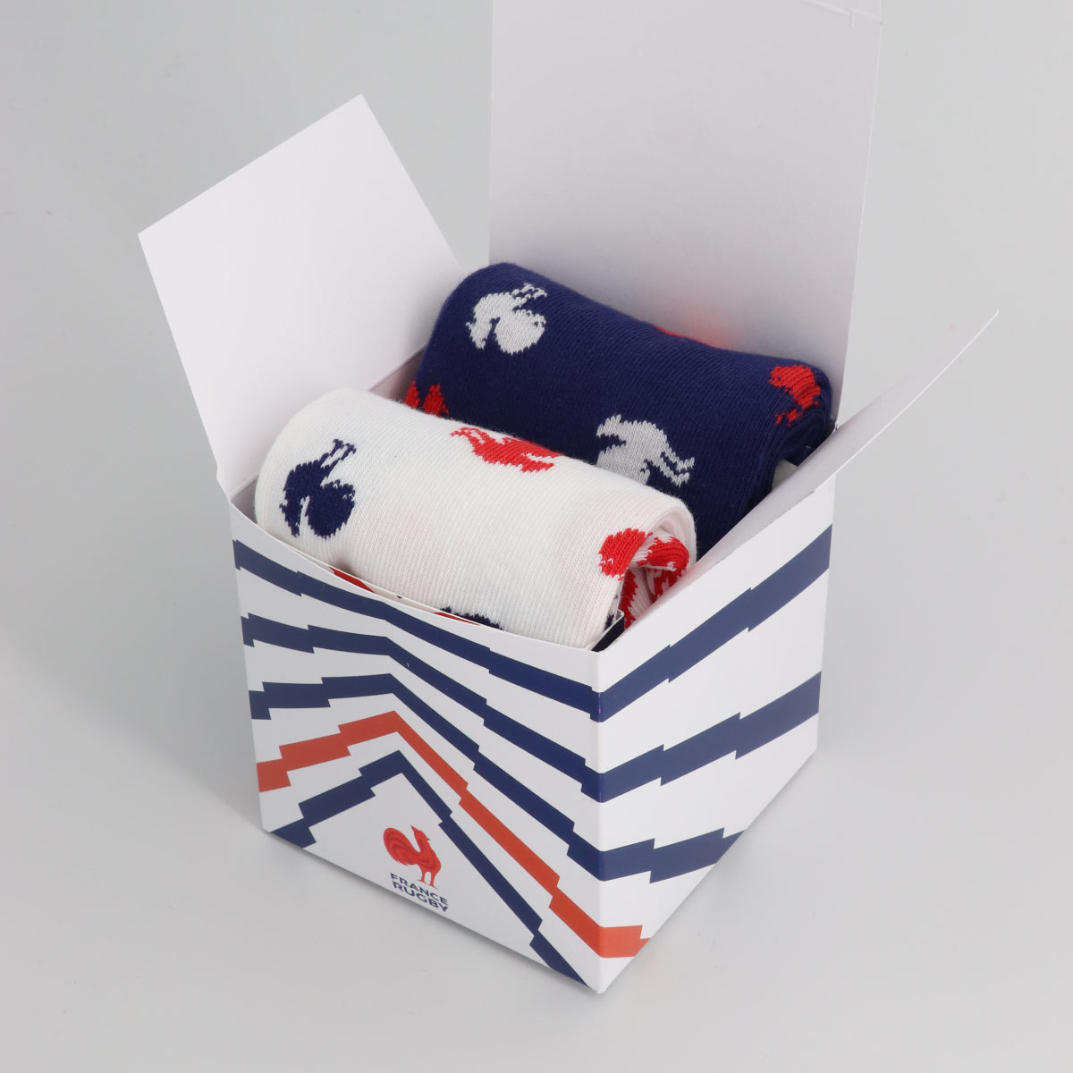 LABEL CHAUSSETTE - COFFRET DUO - Chaussettes OFFICIELLES FRANCE RUGBY