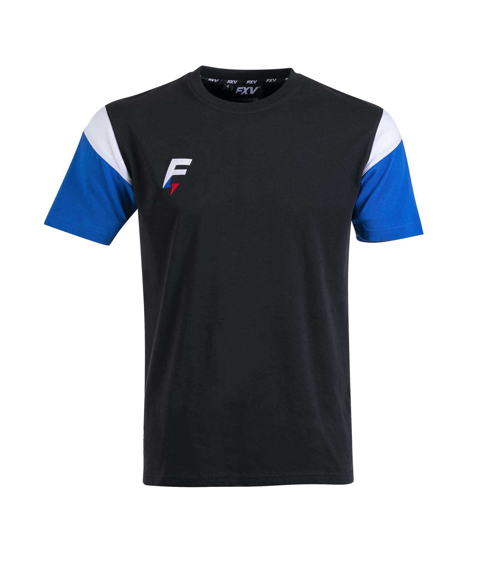 Tee-shirt de rugby Force XV CONQUETE bleu-noir