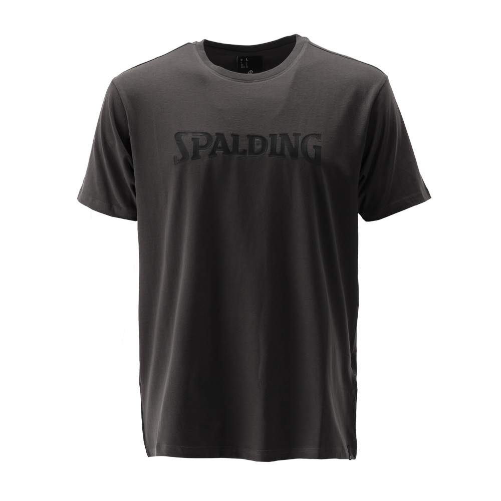 SPALDING_40232027-CH-BK_Tee-shirt_logo_men SS23_de_basket_charcoal_black_sgequipement_sg_equipement (1)