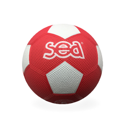Ballon Foot Mousse HTI Fun Sport – Taille 5, Rouge, Léger Et Sûr Pour Enfants