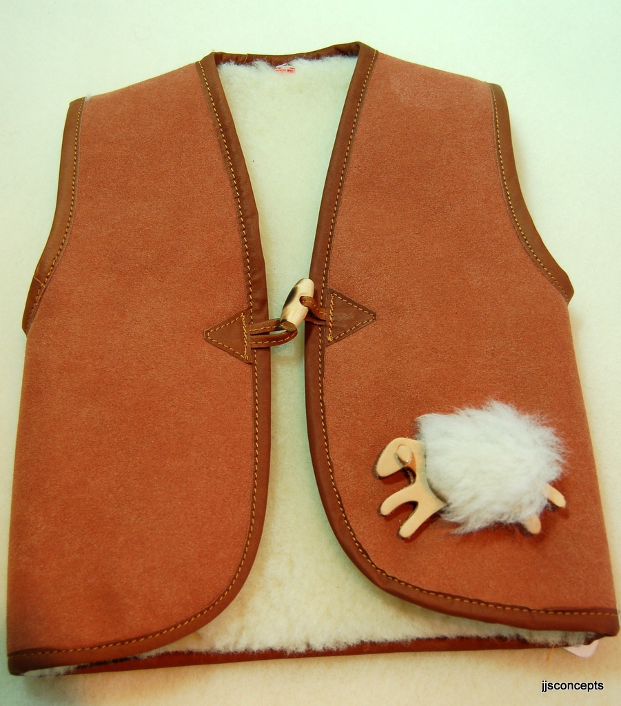 GILET ENFANT SANS MANCHES EN LAINE DE MOUTON - Artisan Cuir Polaine en  Cévennes