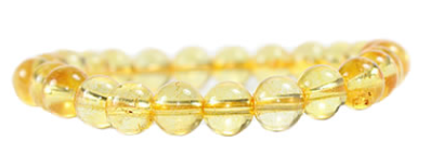 Bracelet Perles Naturelles De Citrine Jaune - 17-18 Cm - Neuf Sans Emballage