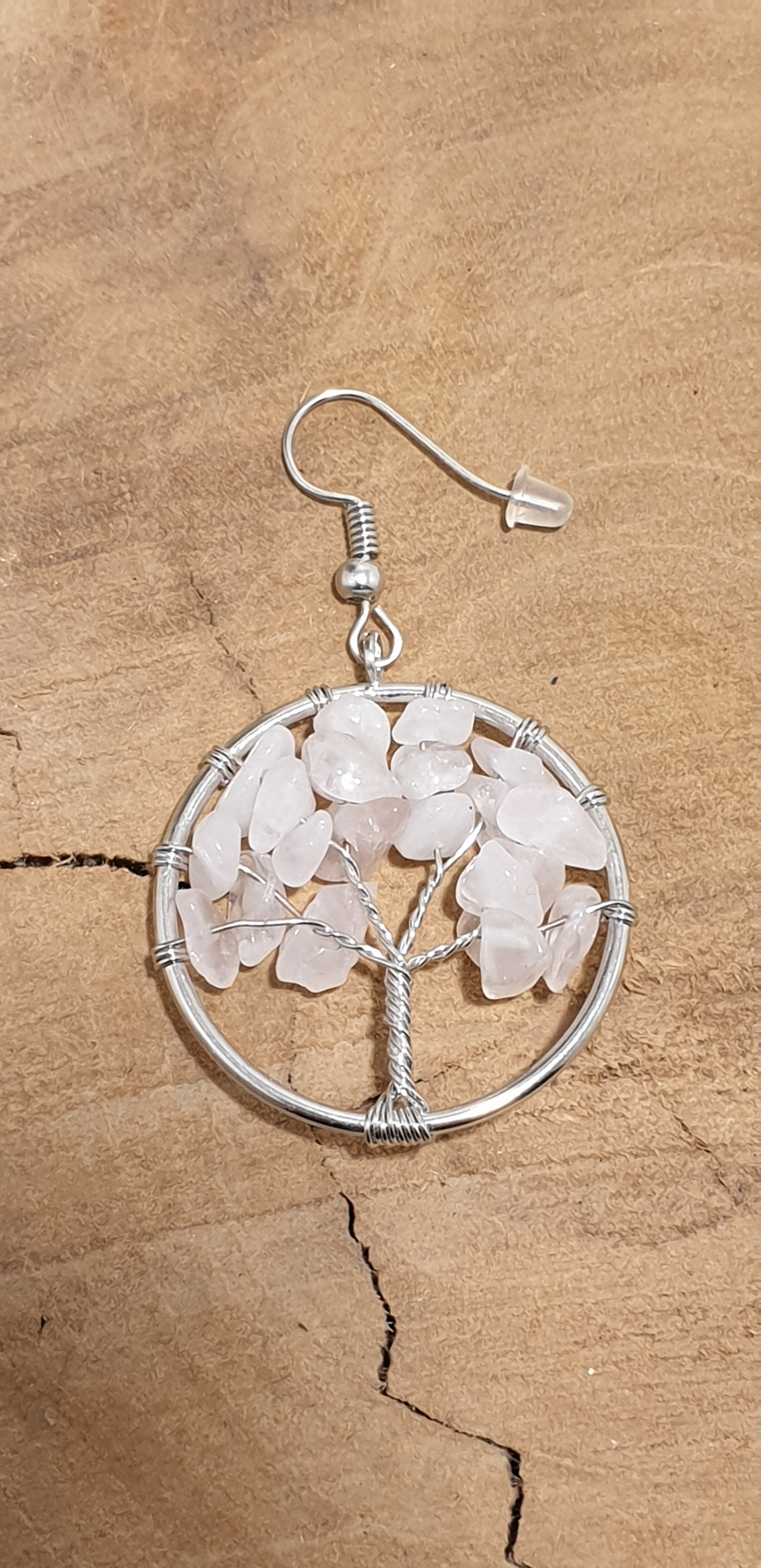 boucles doreilles quartz rose 2