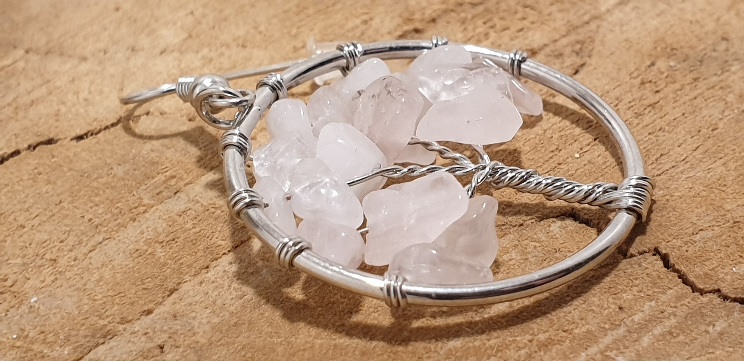 boucles doreilles quartz rose 4