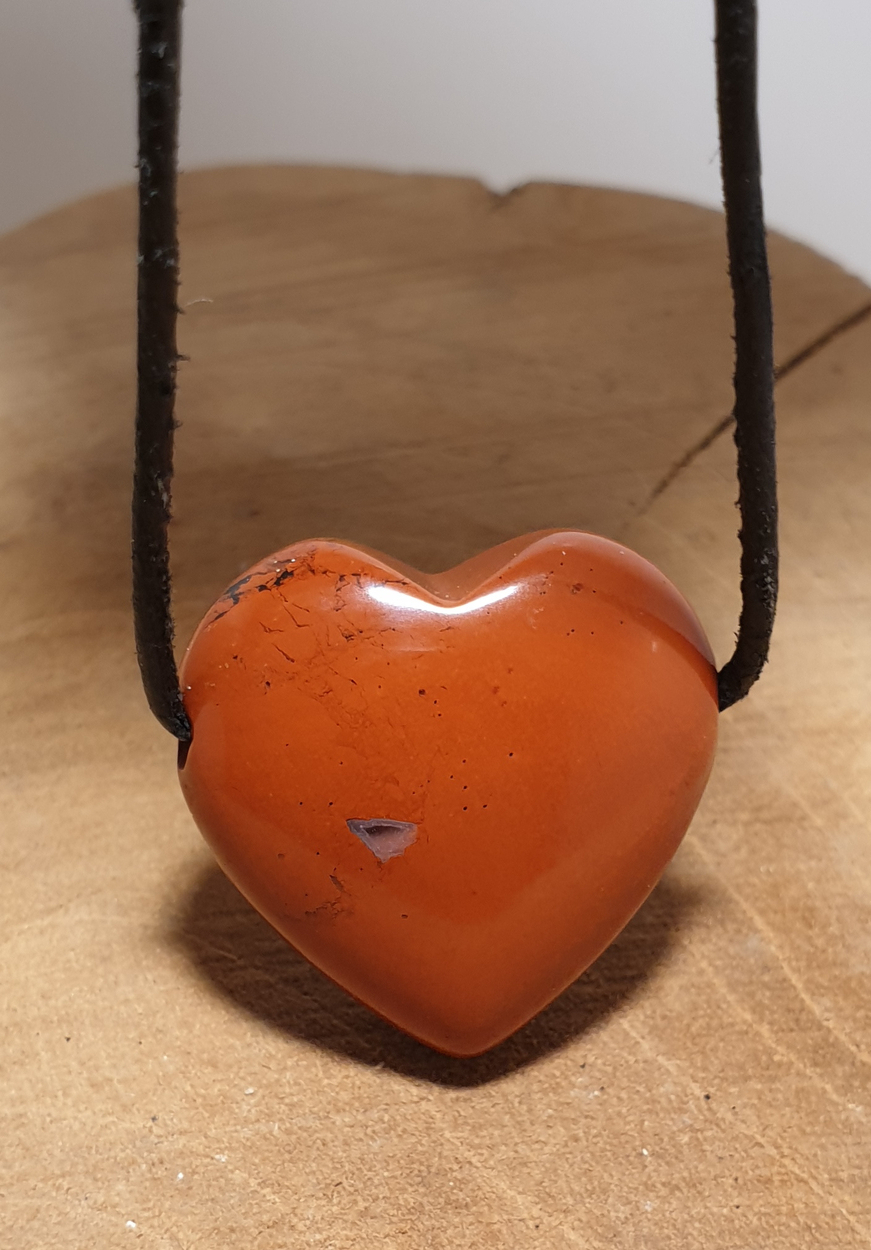pendentif coeur jaspe rouge 1