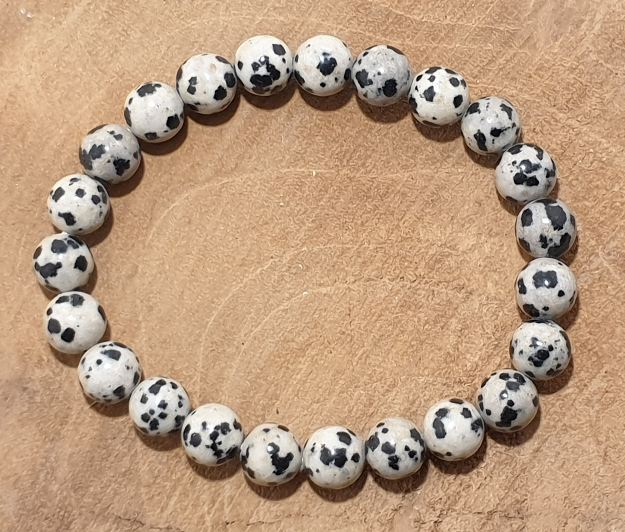 Bracelet de Lithothérapie en Pierres Naturelles JASPE DALMATIEN