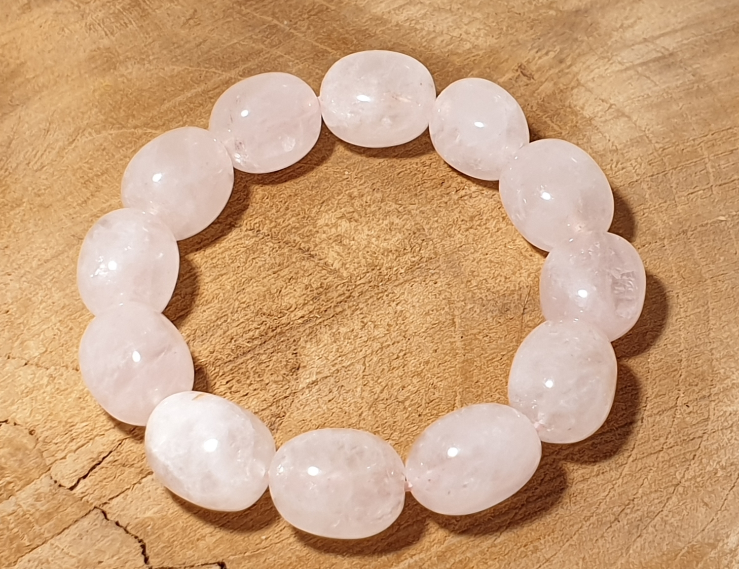bracelet pepite quartz rose 2