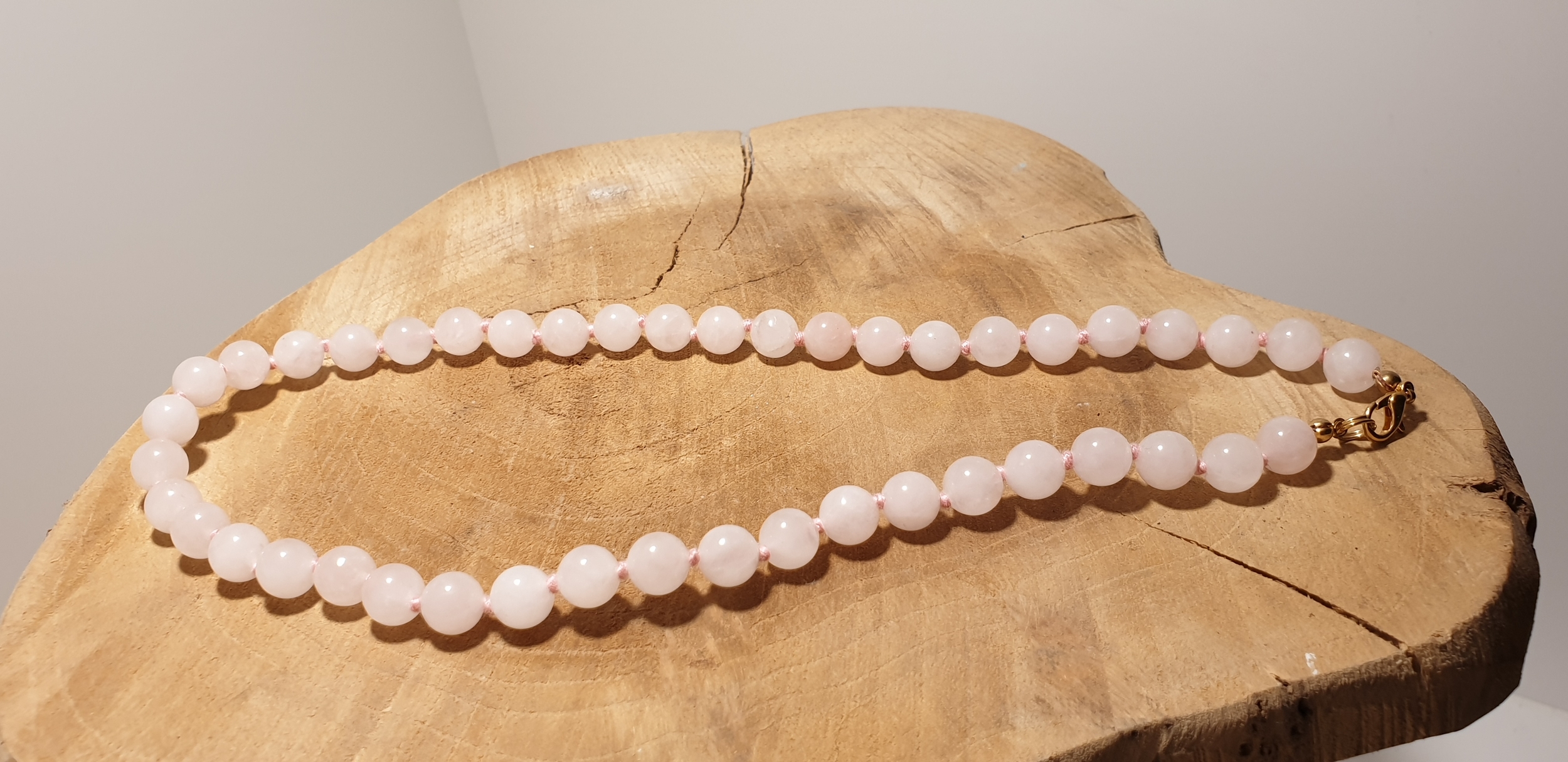 collier pepite quartz rose 3