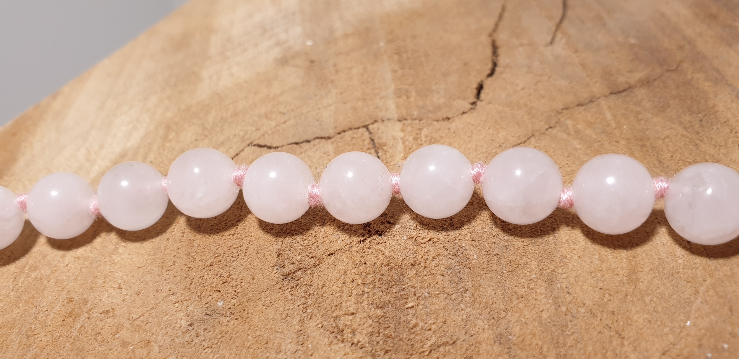 collier pepite quartz rose 6