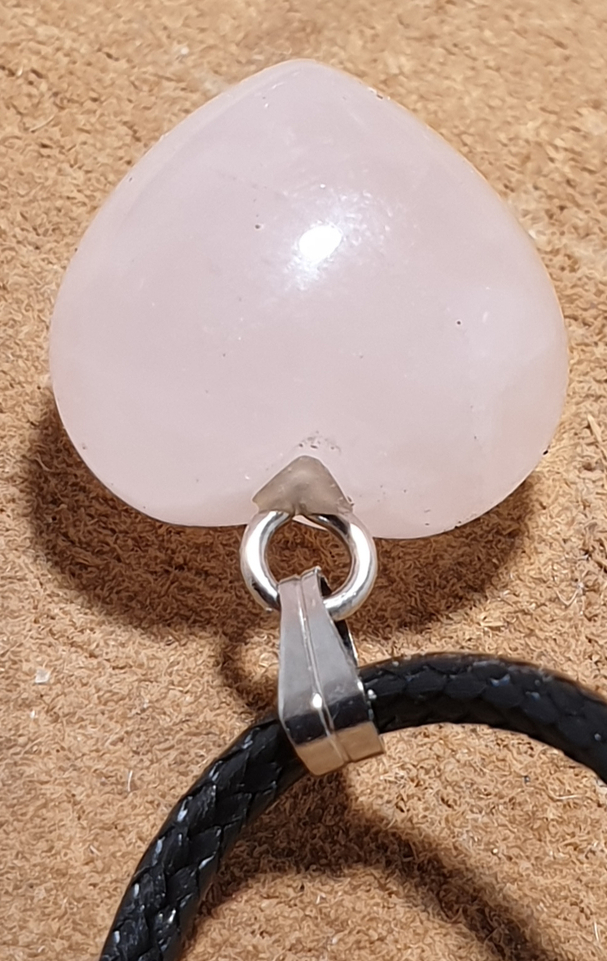 pendetif petit coeur quartz rose 5