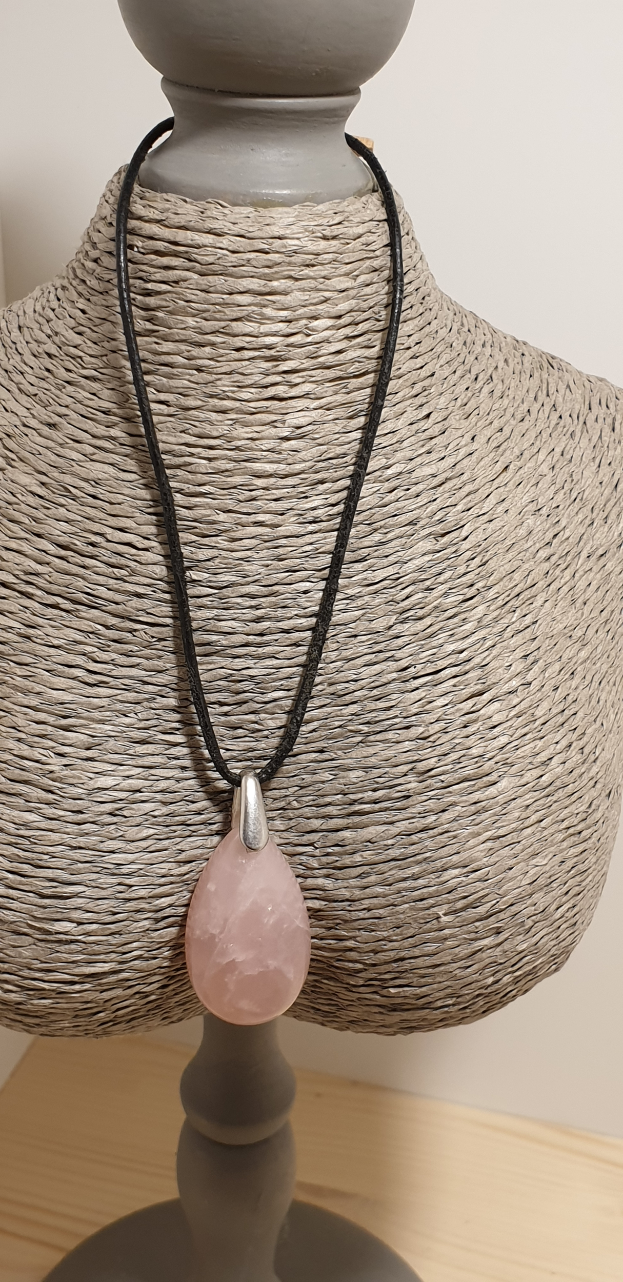 pendetif goute quartz rose 1