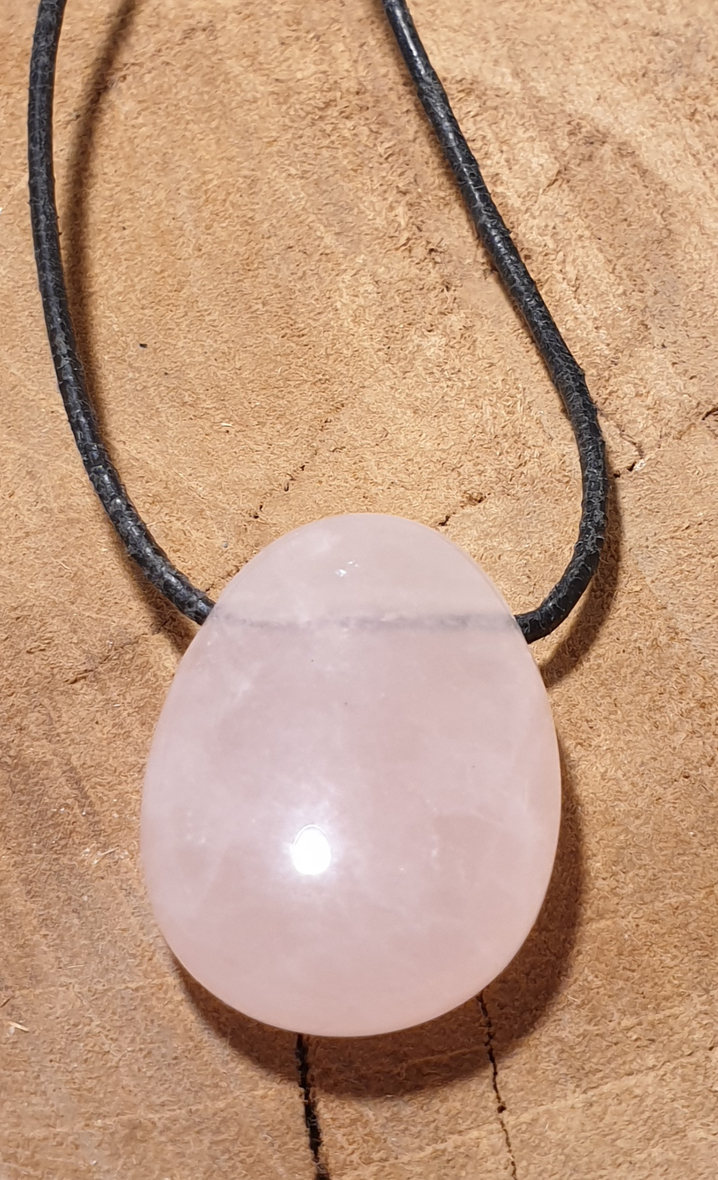 pendetif goute percé quartz rose 1