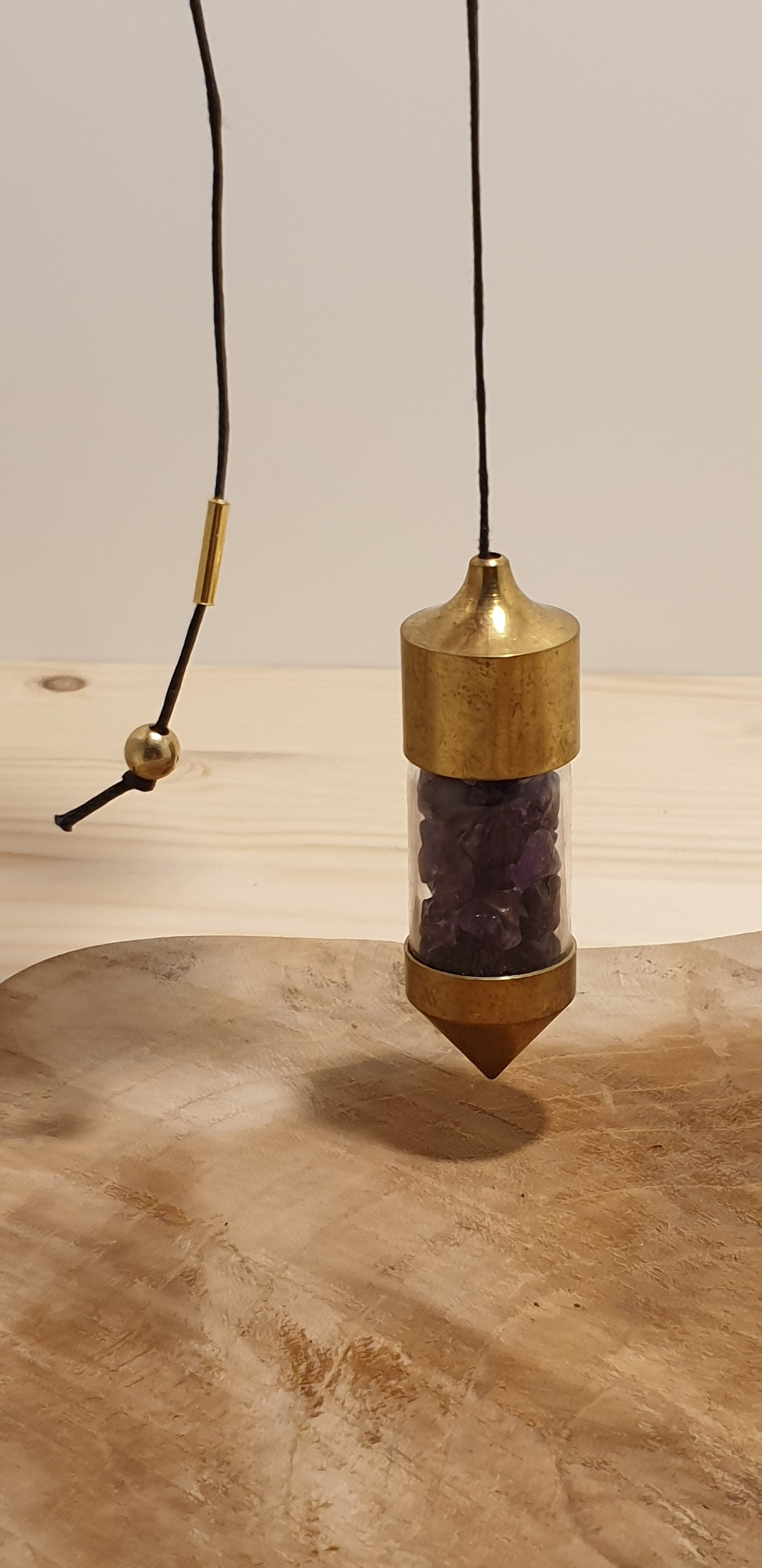 pendule laiton améthyste 1