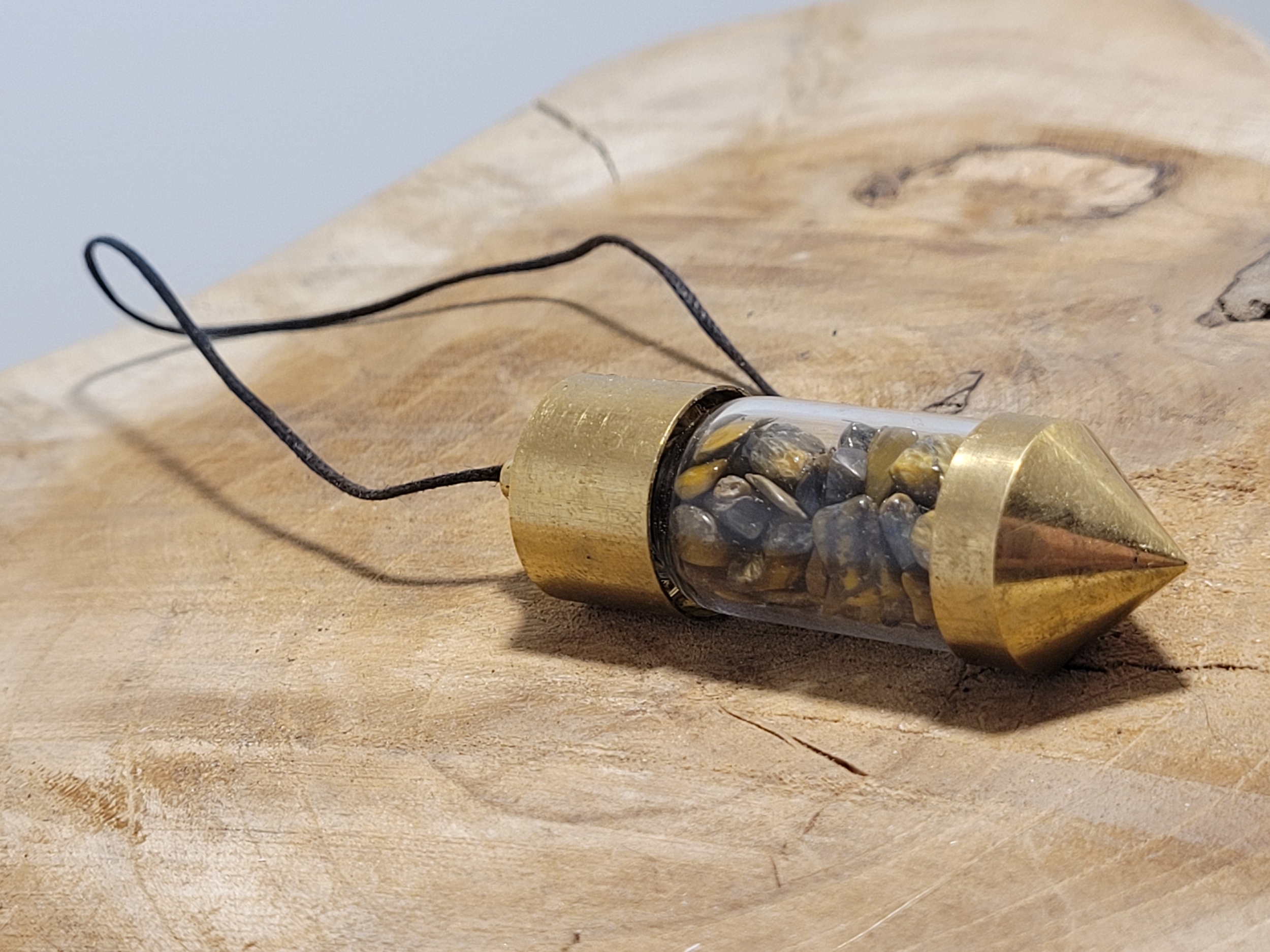 pendule laiton oeil de tigre 3