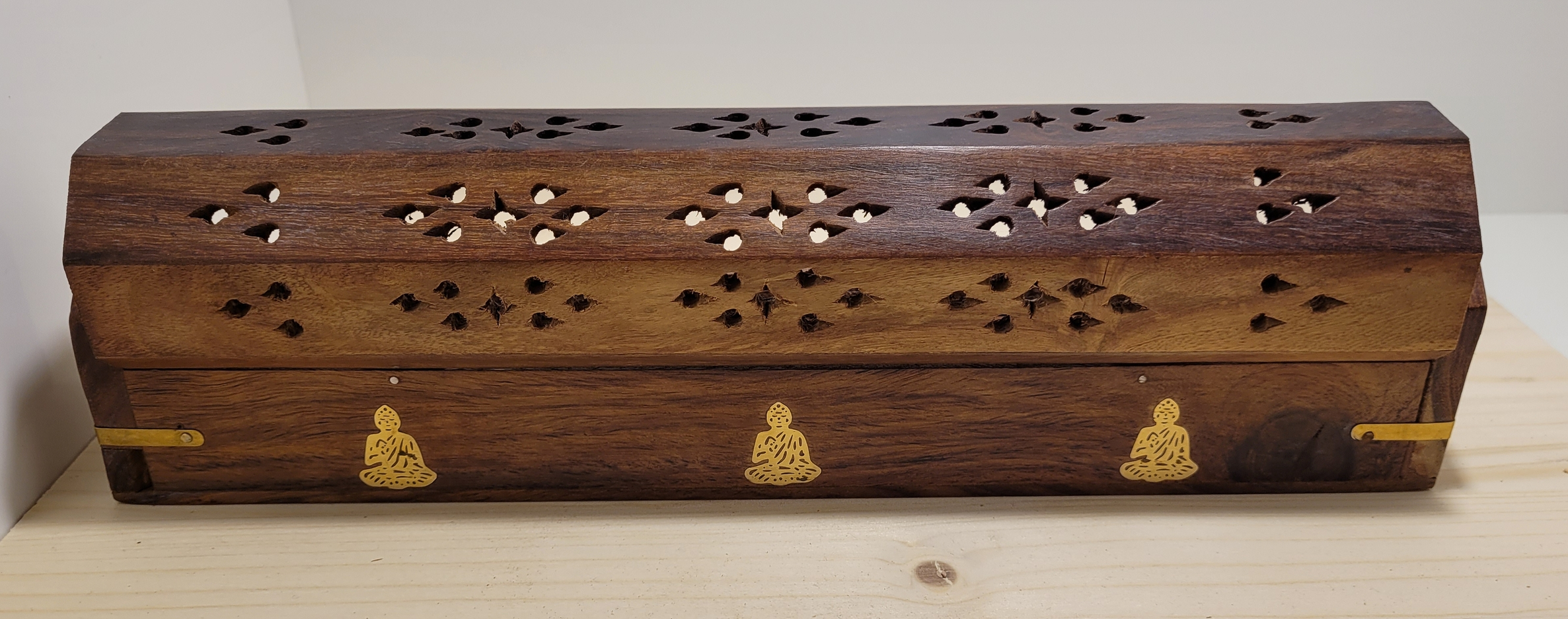 Porte encens coffret bois bouddha 7
