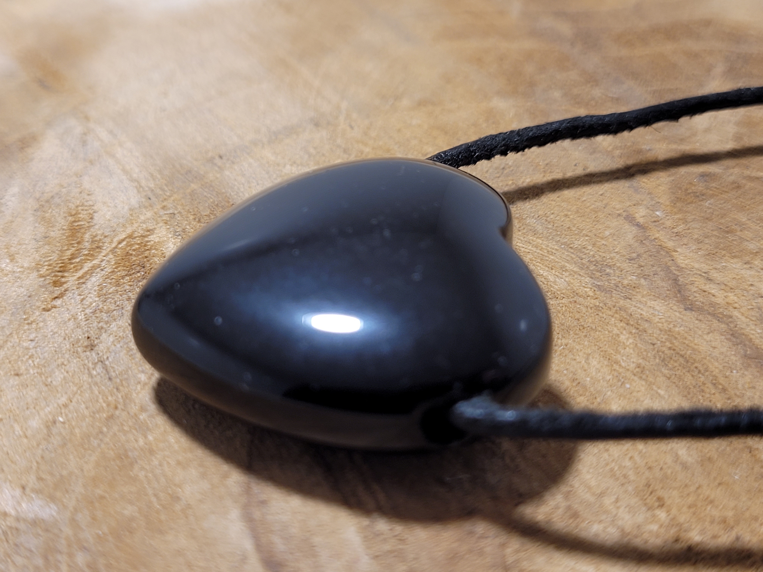 Pendentif coeur percé onyx noir 4