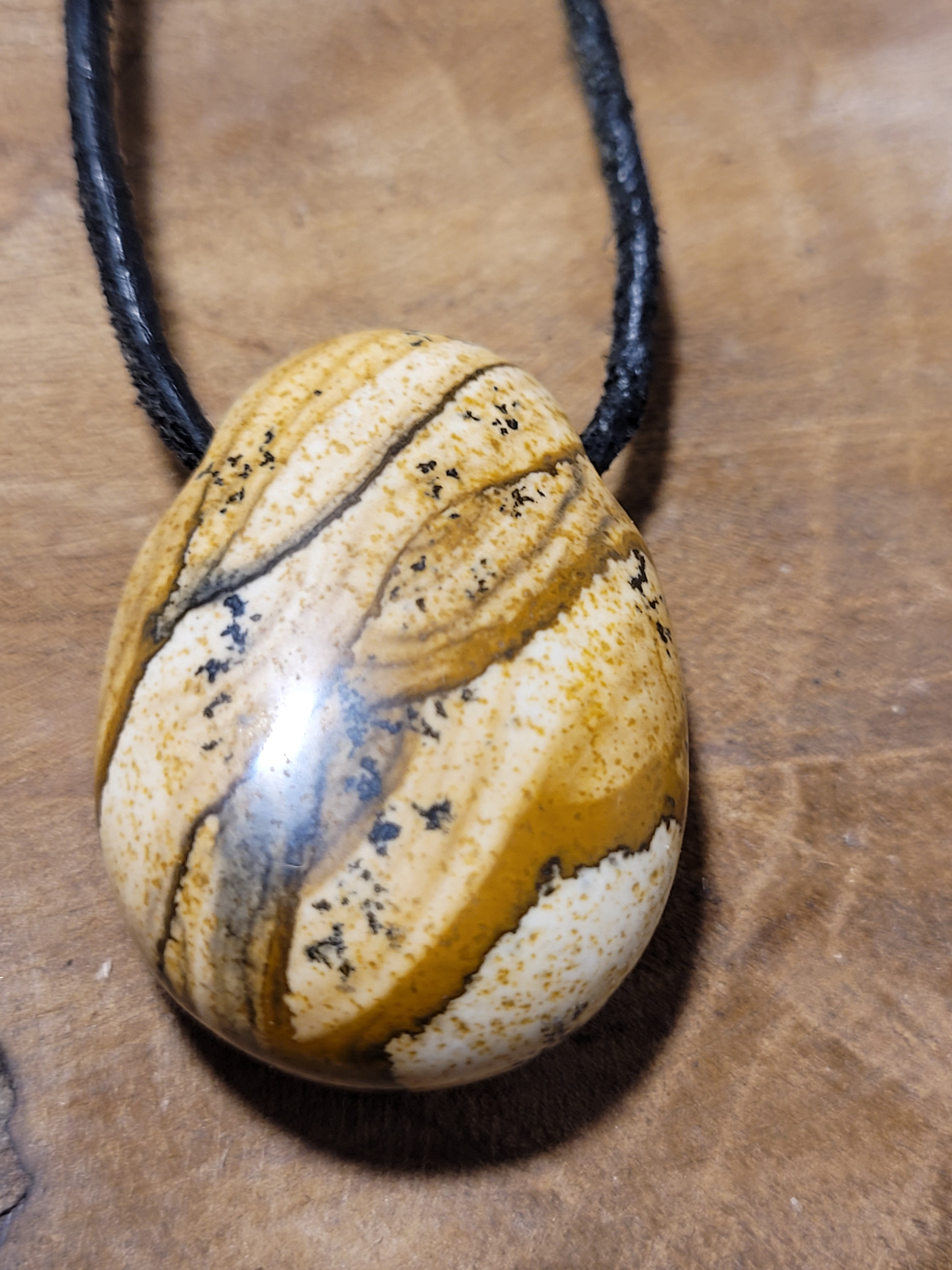 pendentif goutte percé de jaspe paysage 2