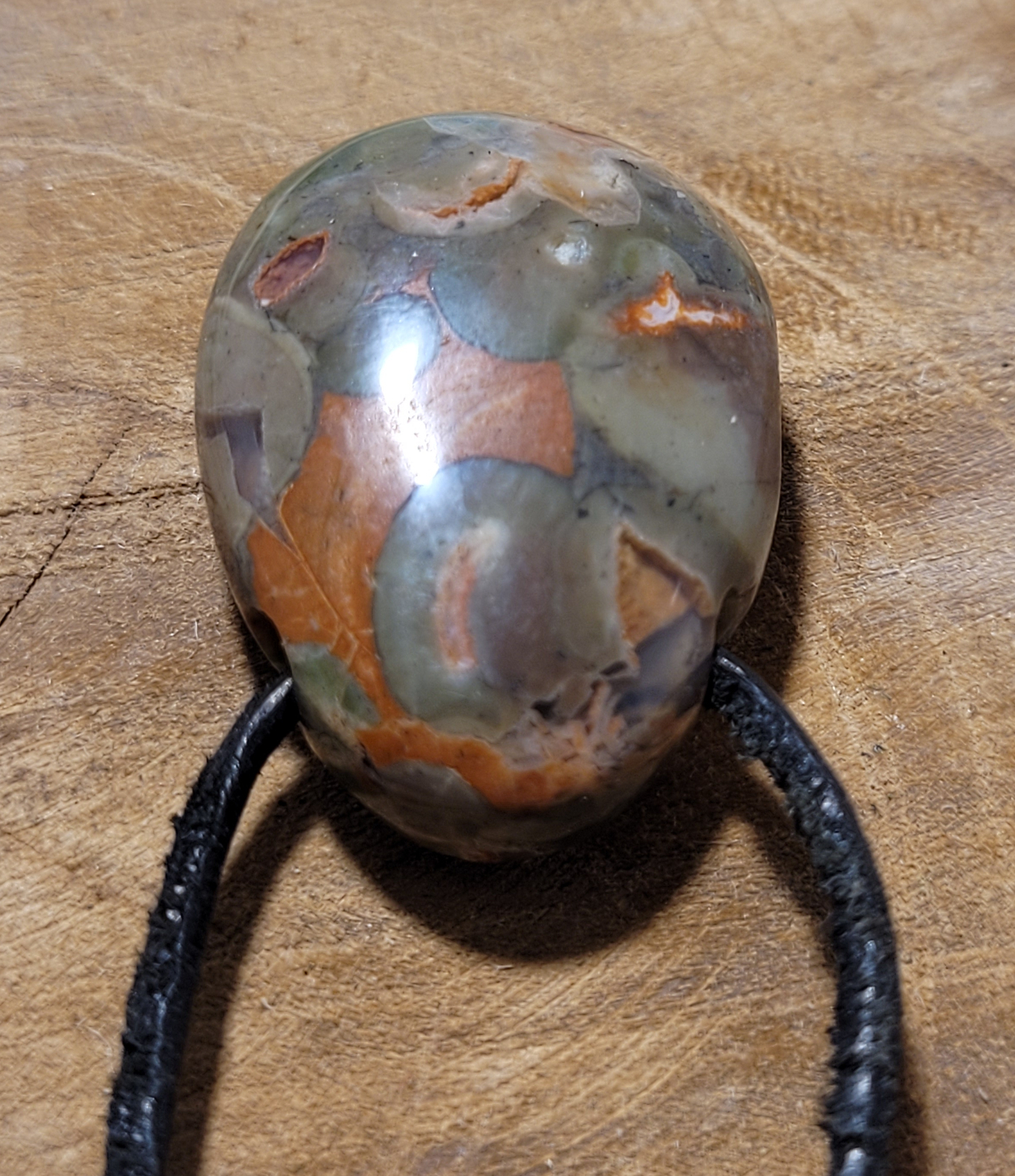 pendentif goutte percé rhyolite de fleur 5