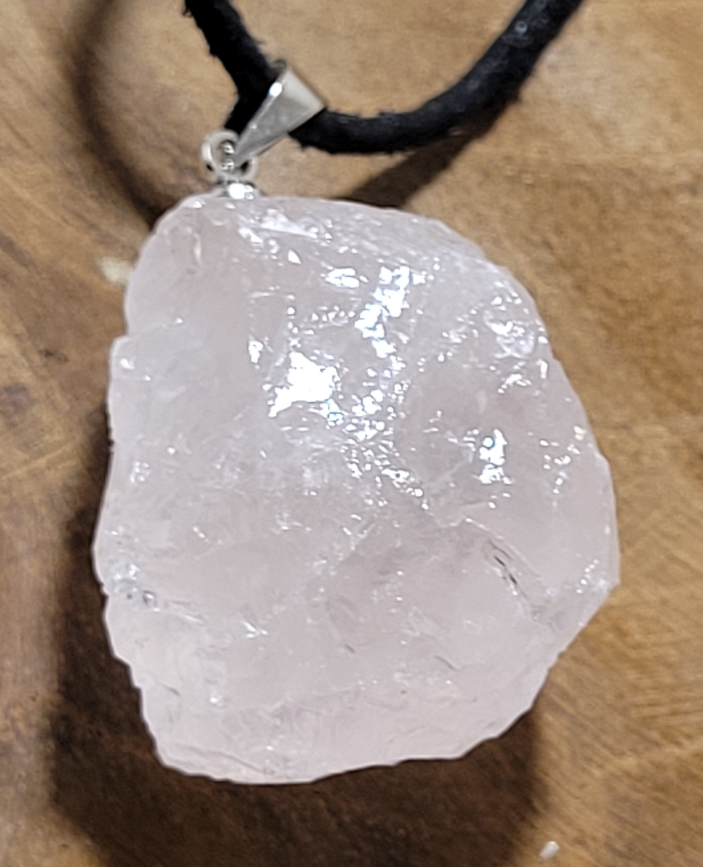 pendentif brute quartz rose 2