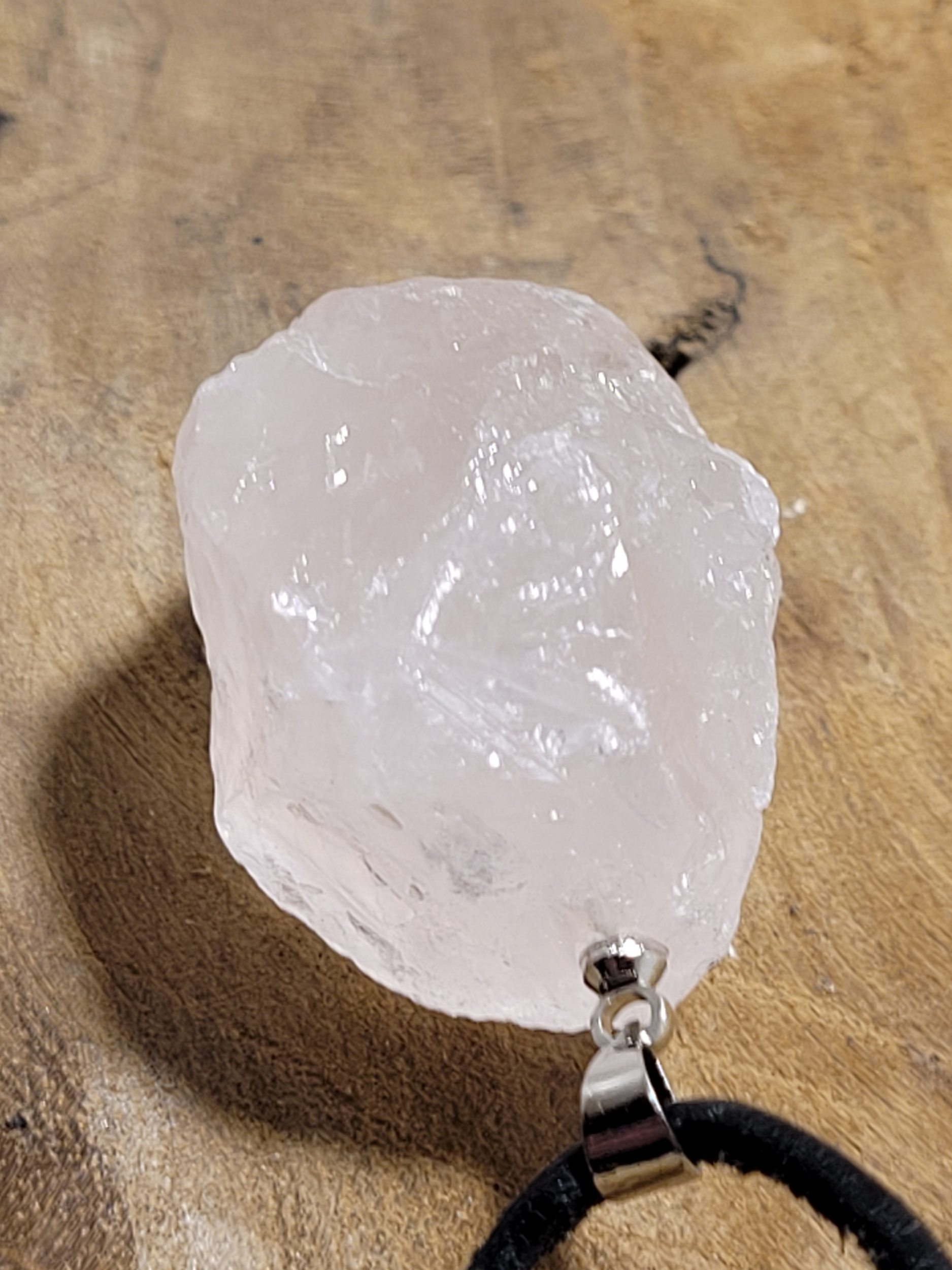 pendentif brute quartz rose 5