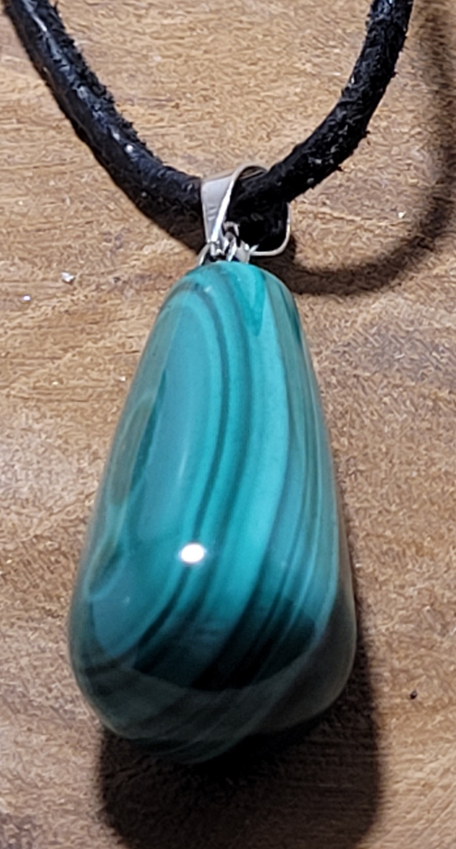 pendentif pierre polie  malachite 3