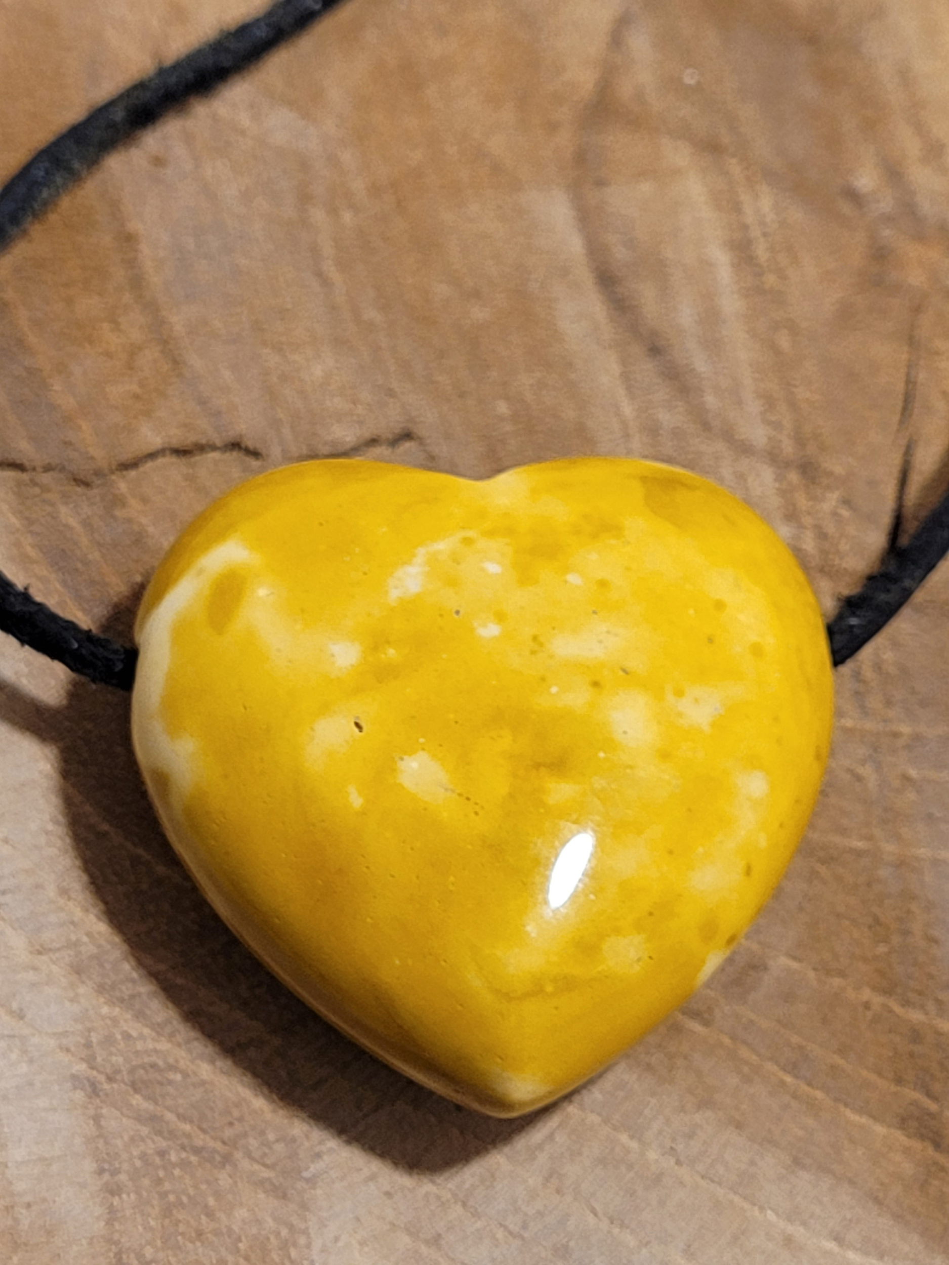 Pendentif coeur percé jaspe mokaïte 6