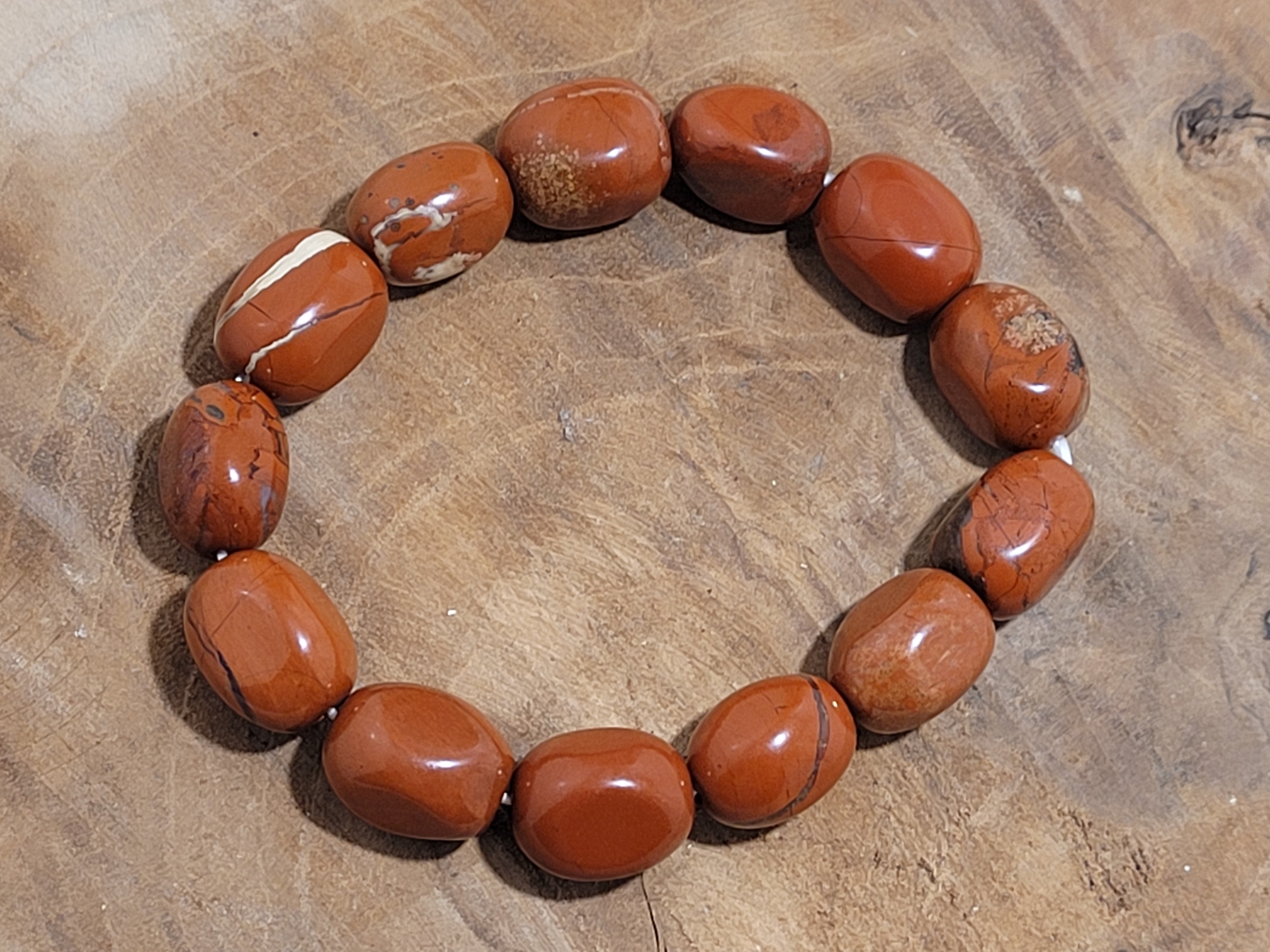 Bracelet pepite jaspe rouge 1