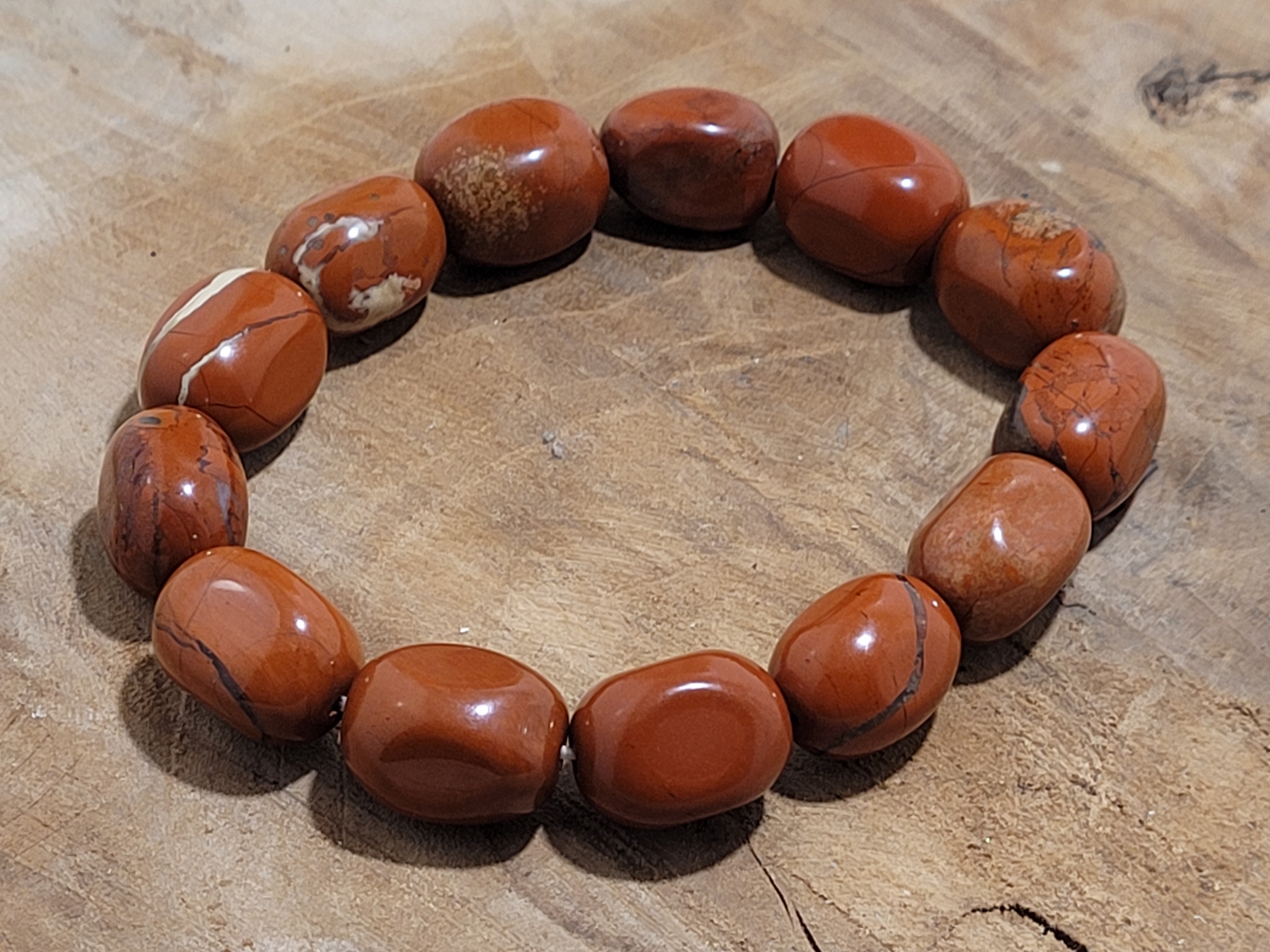 Bracelet pepite jaspe rouge 2