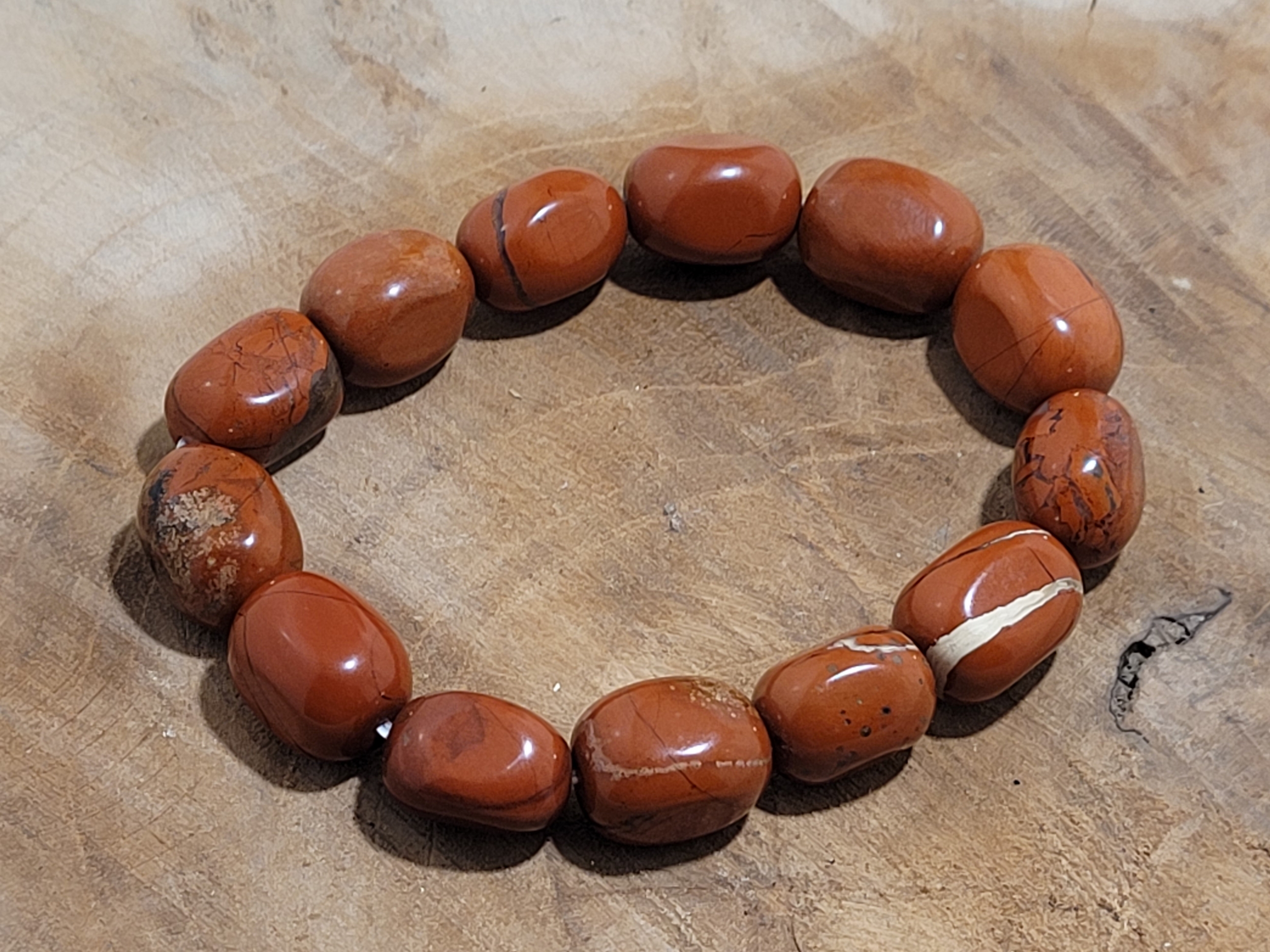 Bracelet pepite jaspe rouge 3