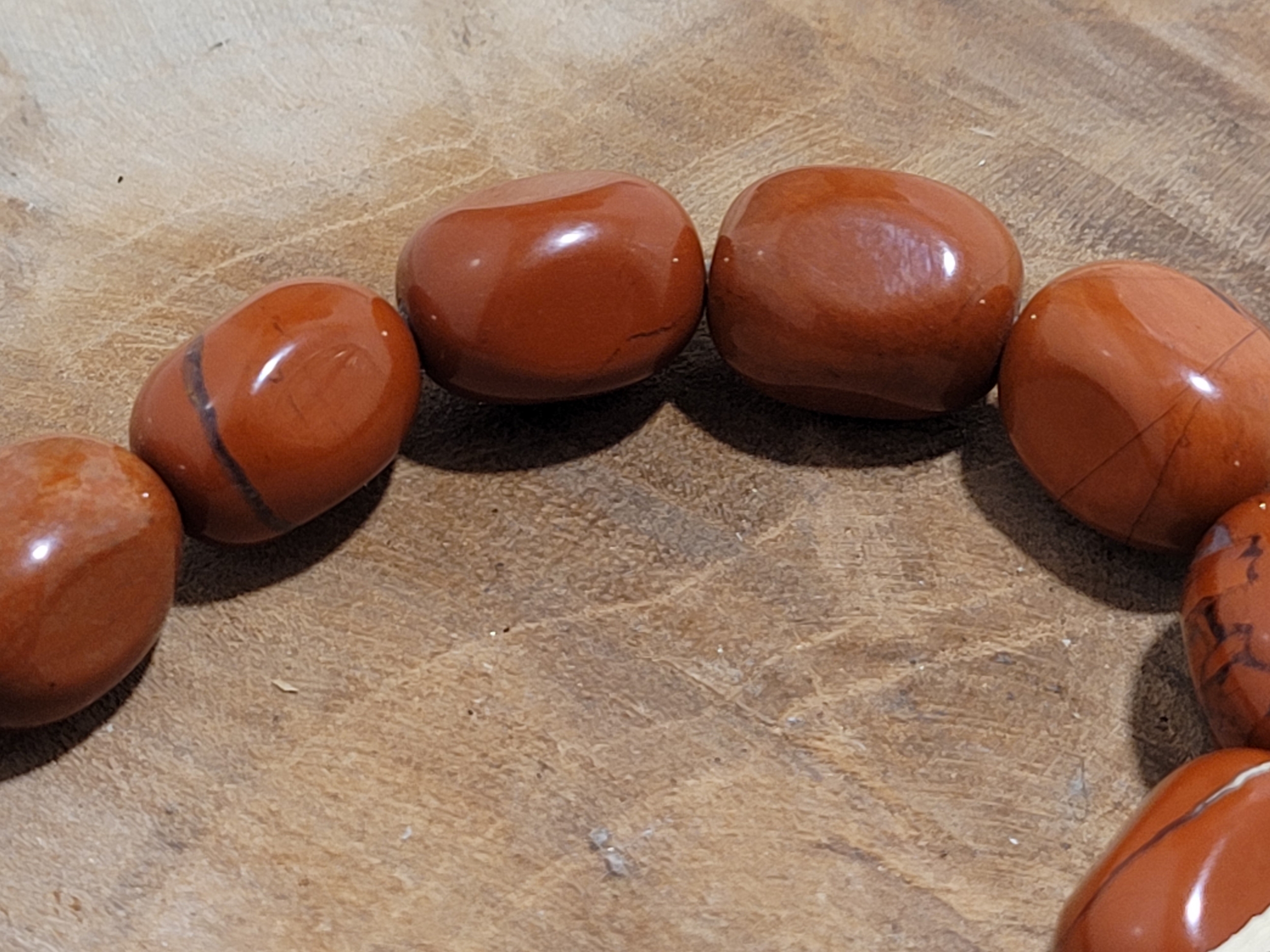 Bracelet pepite jaspe rouge 5