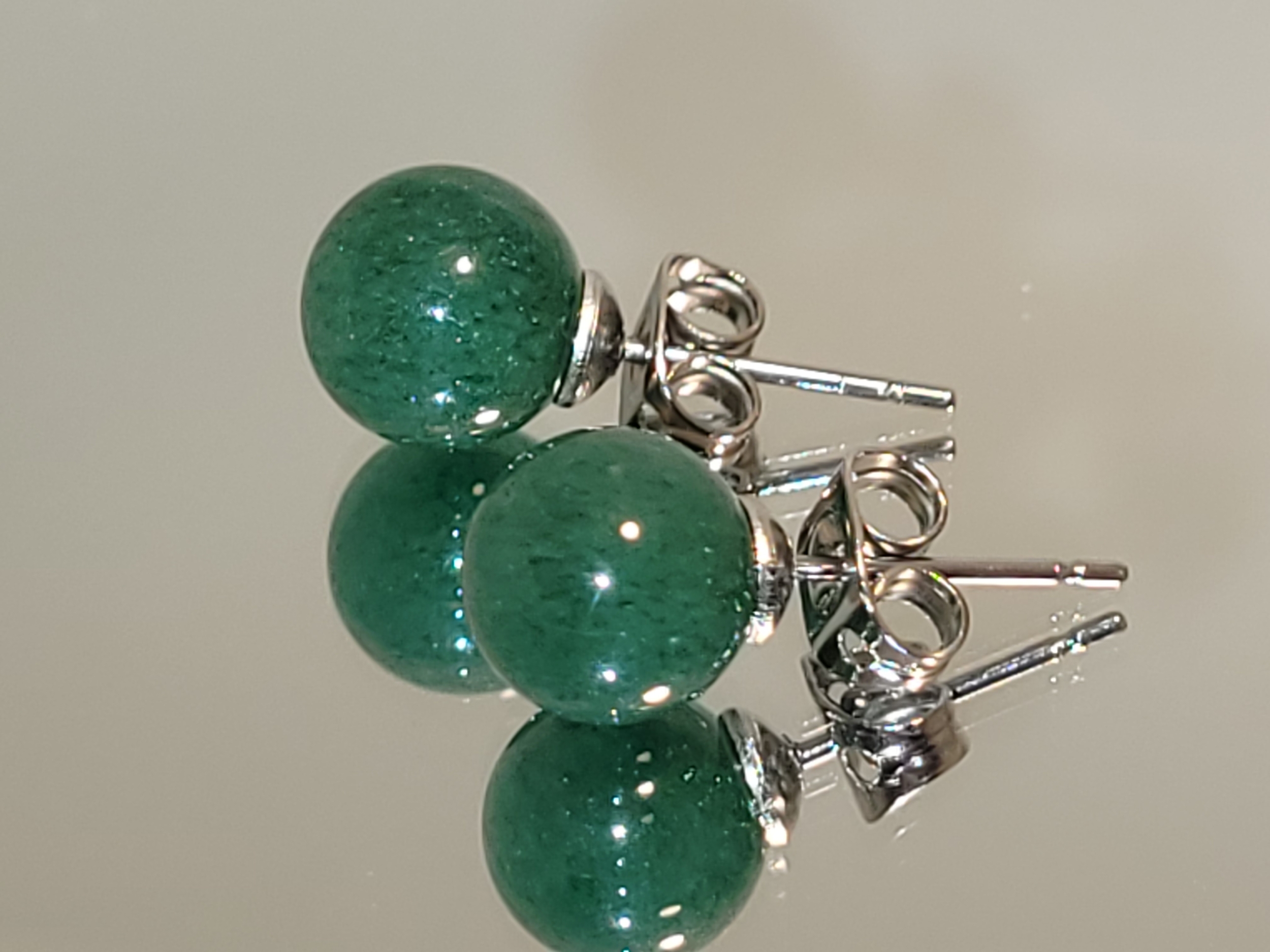 boucles doreilles aventurine verte 3