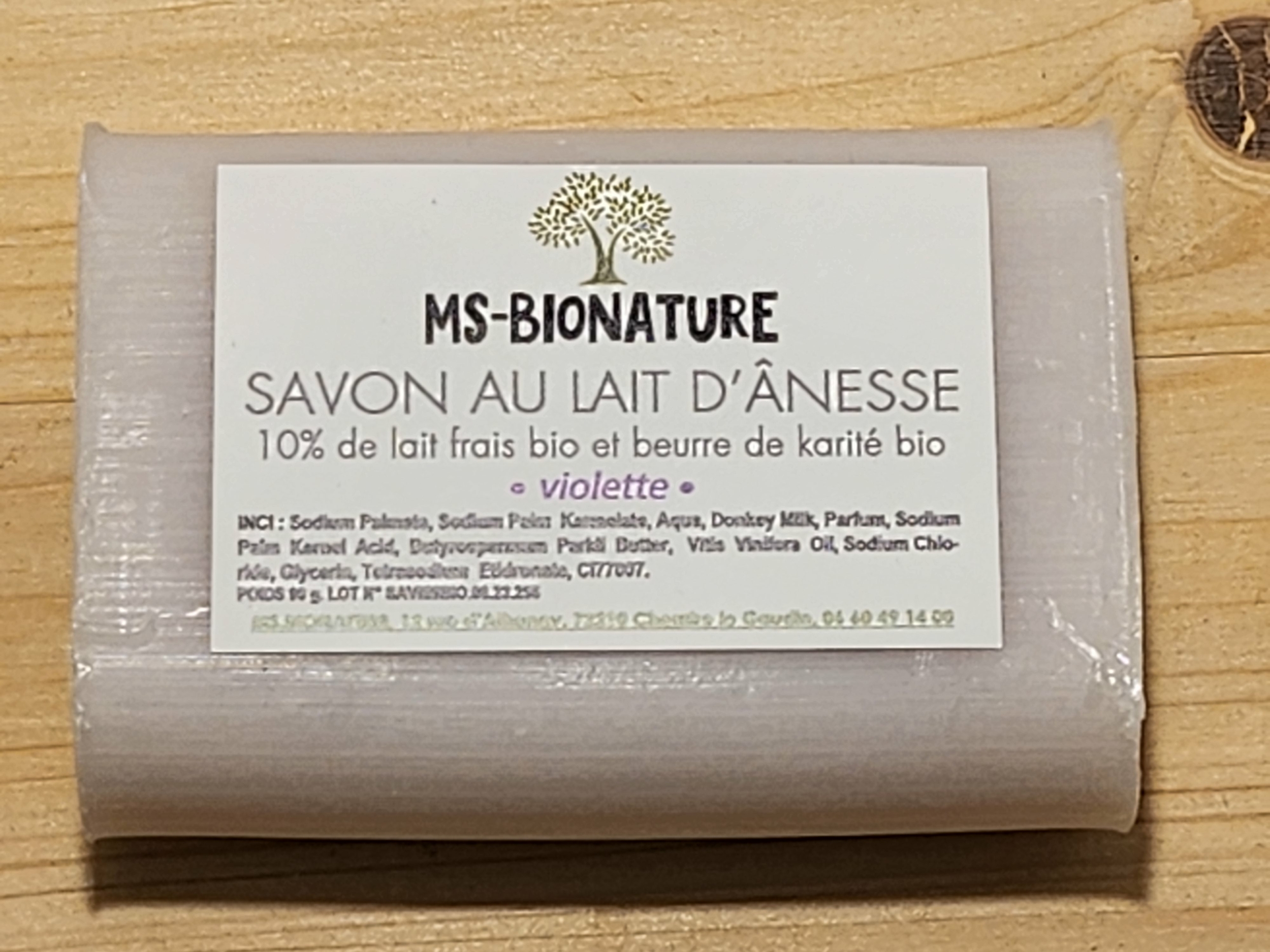 Savon au lait dânesse frais bio et Violette