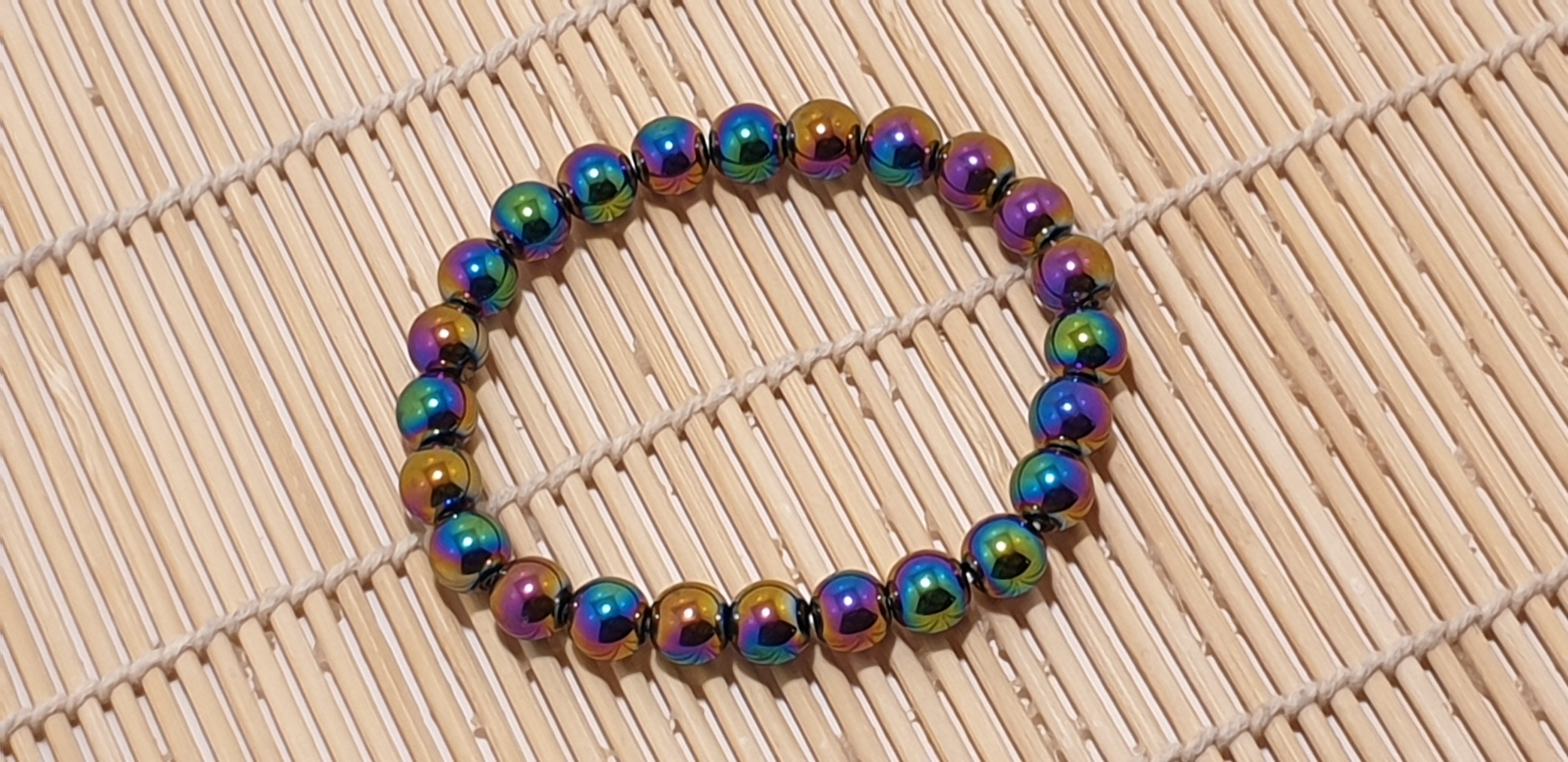 bracelet hématite arc en ciel