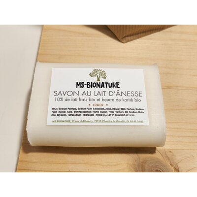 Savon au lait d'ânesse frais bio et coco