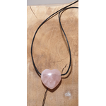 pendetif coeur percé quartz rose 2