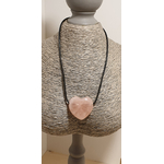 pendetif coeur percé quartz rose 1