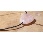 pendetif coeur percé quartz rose 3