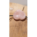pendetif coeur percé quartz rose 6