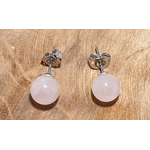 Boucles d'oreilles quartz rose 8mm 2